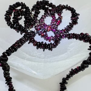 Deep Red Garnet Chip Bead Necklace
