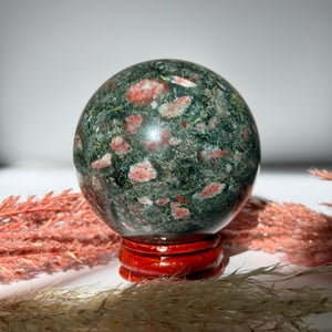Plum Blossom Jasper Sphere