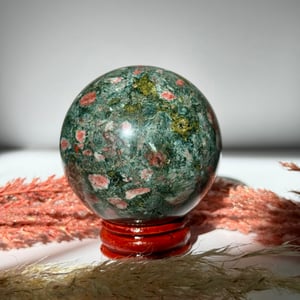 Plum Blossom Jasper Sphere