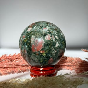 Plum Blossom Jasper Sphere