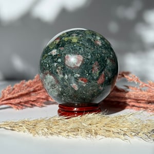 Plum Blossom Jasper Sphere