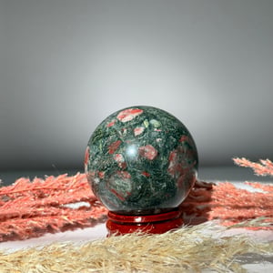Plum Blossom Jasper Sphere