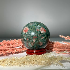 Plum Blossom Jasper Sphere