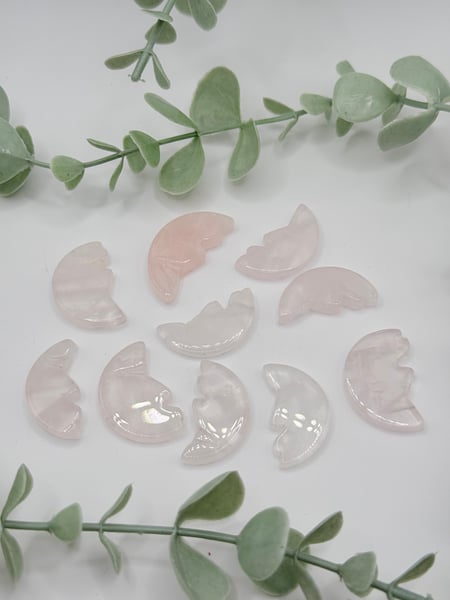 Mini rose quartz moons - mom