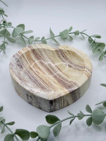 Banded Calcite Bowl - Heart
