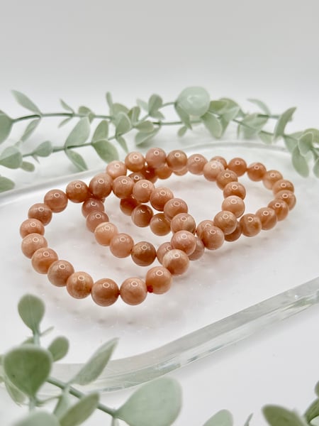 10mm Peach Moonstone Bracelet