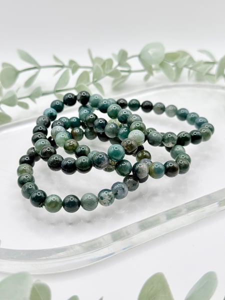 8mm Moss Agate Bracelet