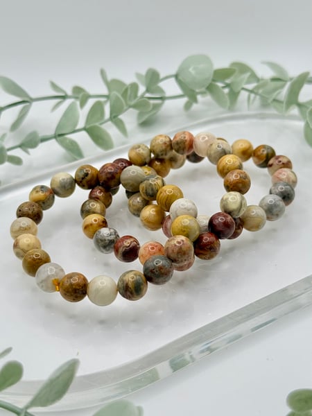 10mm Crazy Lace Agate Bracelet