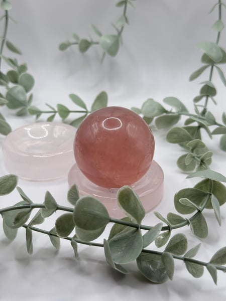 Girasol Rose Quartz sphere holder/bowl