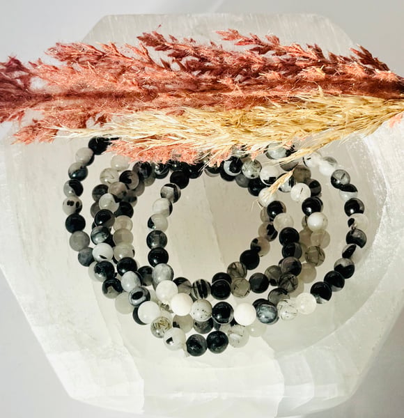 6mm Tourmaline & Quartz Bracelet