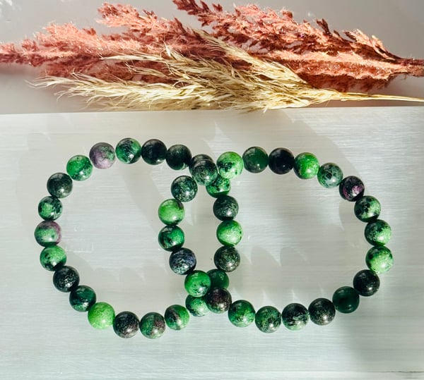 8mm Ruby Zoisite Bracelet