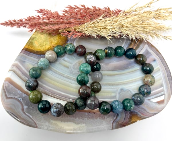 10mm Moss Agate Bracelet