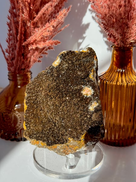 Druzy Quartz with Manganese and Goethite
