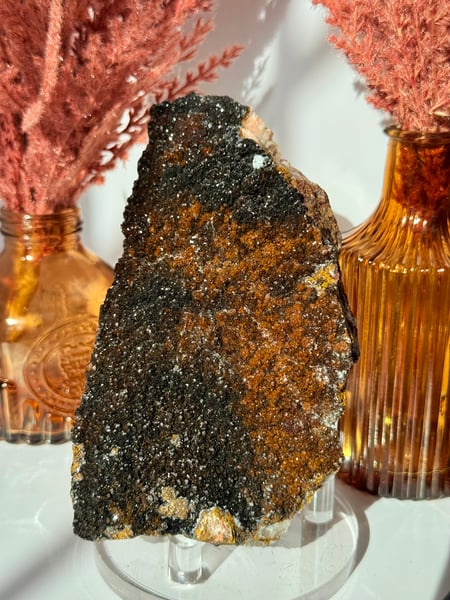 Druzy Quartz with Manganese and Goethite