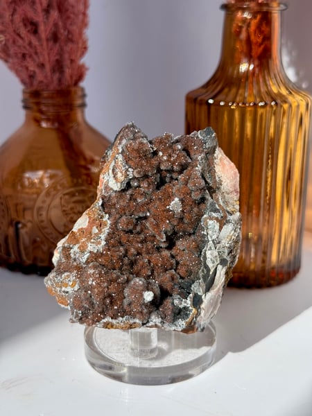 Druzy Quartz with Manganese and Goethite