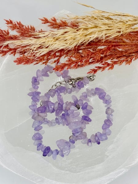 Amethyst Chip Bead Necklace